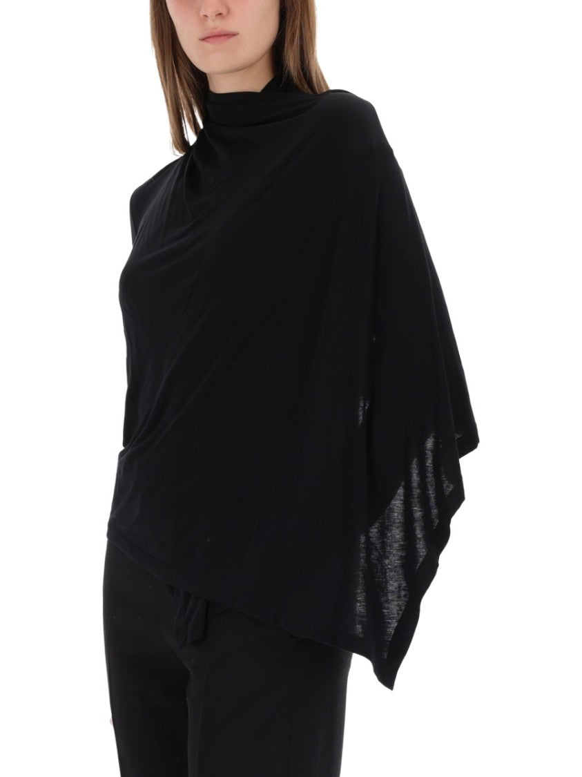 Helmut Lang Asymmetrical Draped Scarf Top