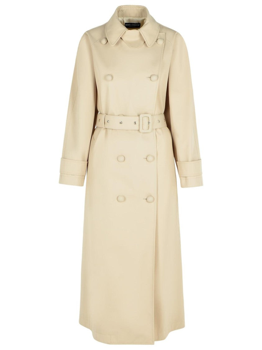 Dolce & Gabbana Over' Beige Polyester Blend Trench Coat