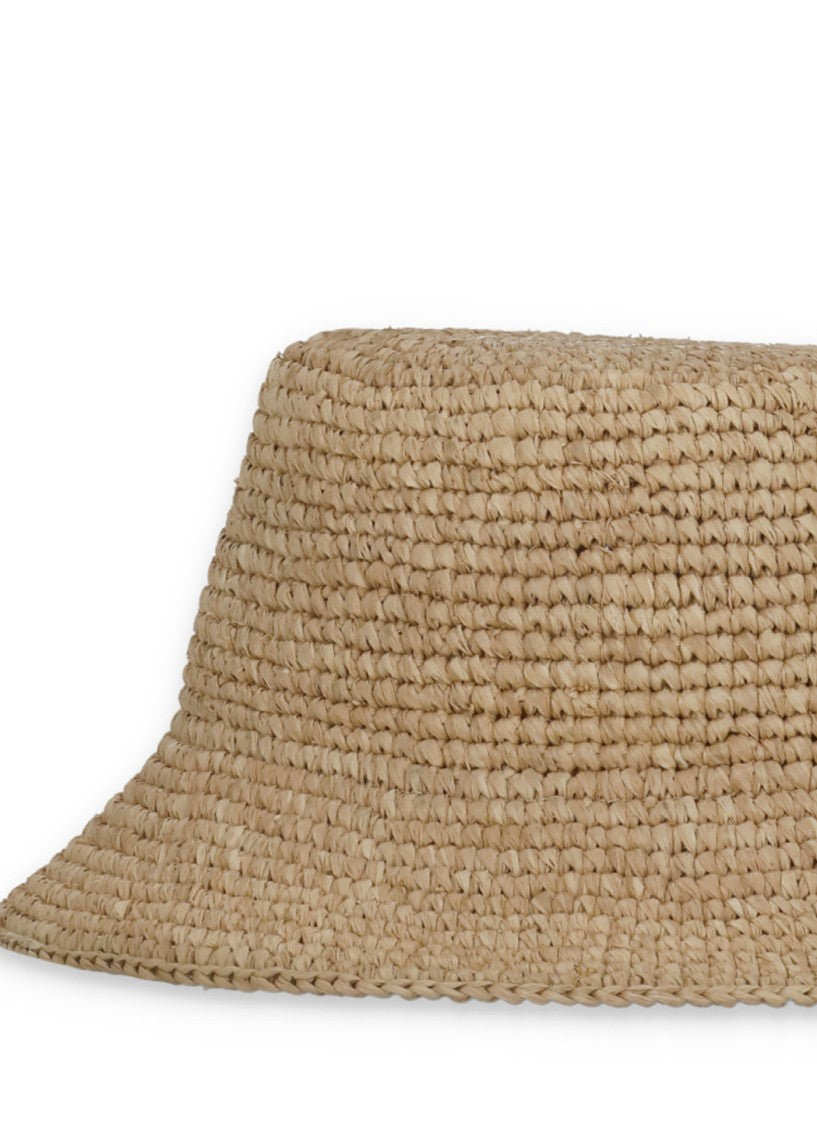 Vivienne Westwood Raffia Bucket Hat With Iconic Orb Emblem