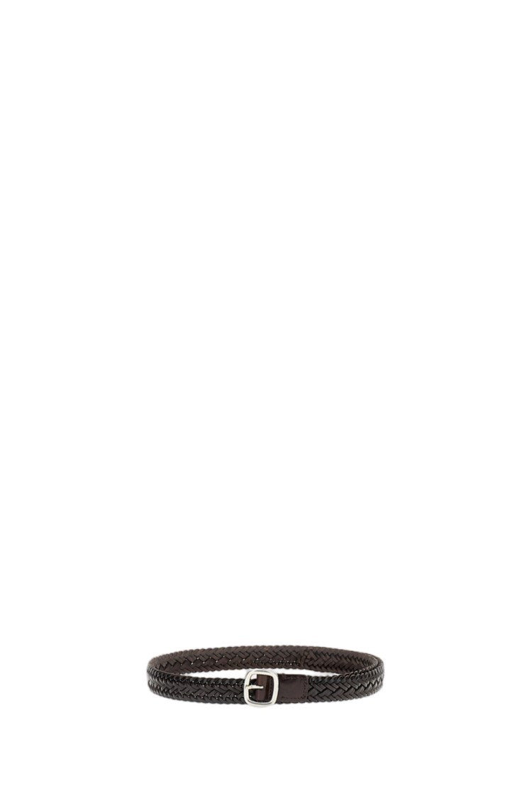Hereu Dark Brown Braided Leather Belt