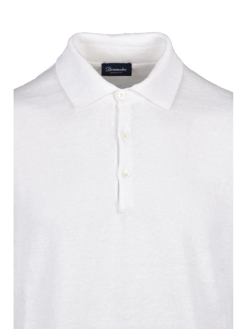 Drumohr Knit Polo - White