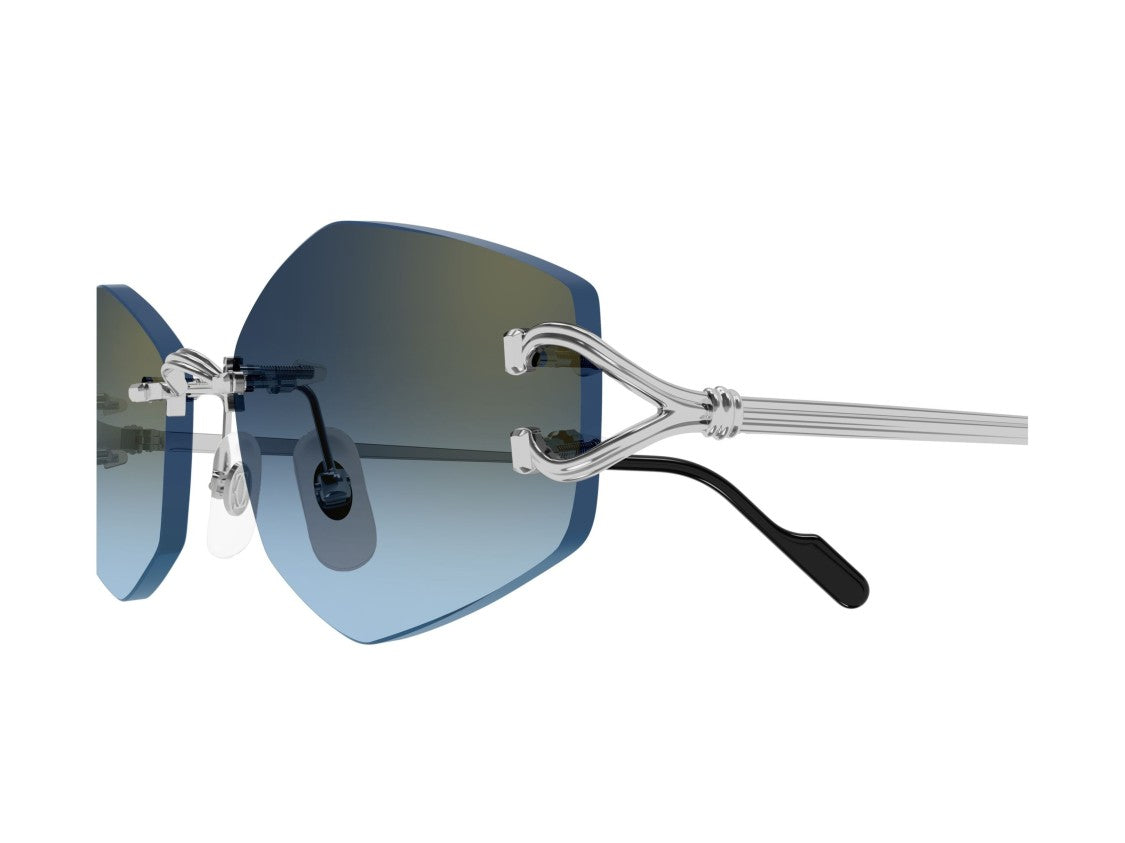 Cartier Blue Ct0620s Gradient Rimless Sunglasses