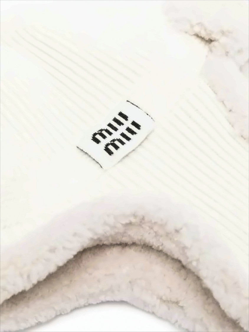 Miu Miu Ribbed Knit Trapper Hat