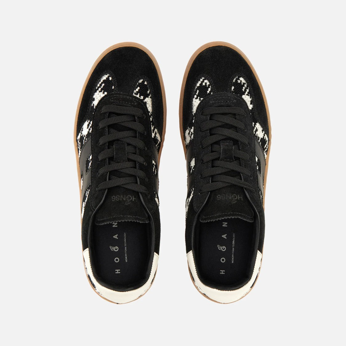 Hogan Houndstooth Suede Low-Top Sneakers
