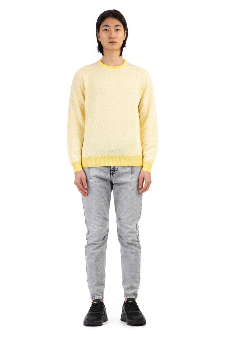 Drumohr Linen-Cotton Biscottino Crewneck Sweater