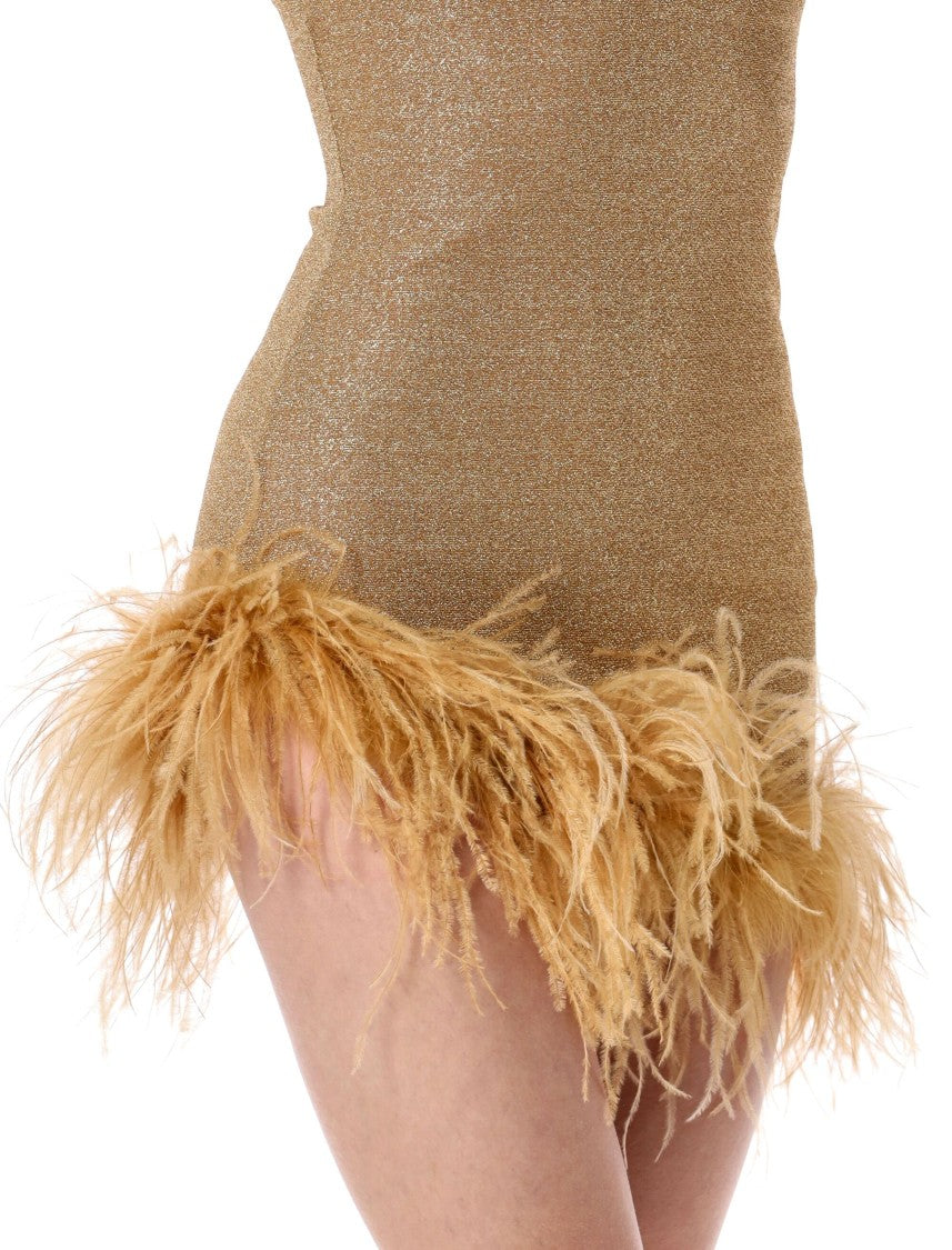 Oséree Mini Dress With Shimmering Metallic Finish