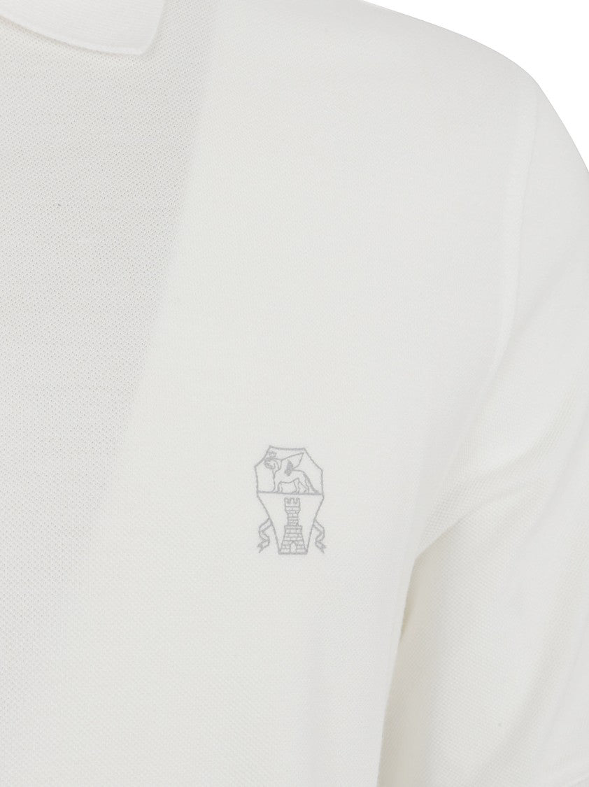 Brunello Cucinelli Beige Polo Shirt With Partial Button Placket