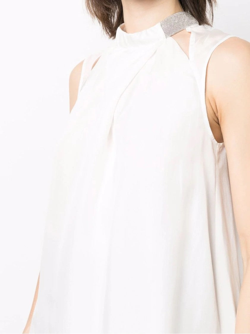 Fabiana Filippi Lightweight White Sleeveless Top