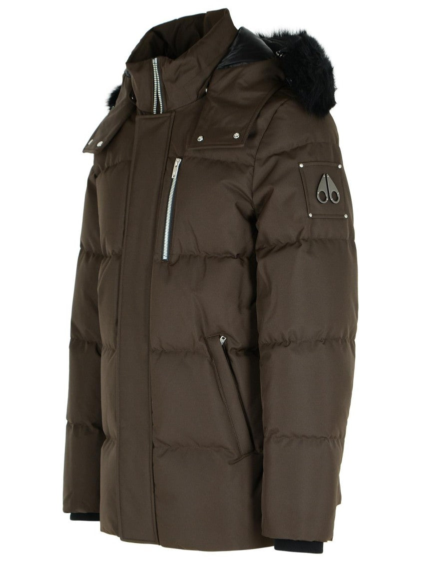 Moose Knuckles Cloud 3Q' Brown Nylon Down Jacket