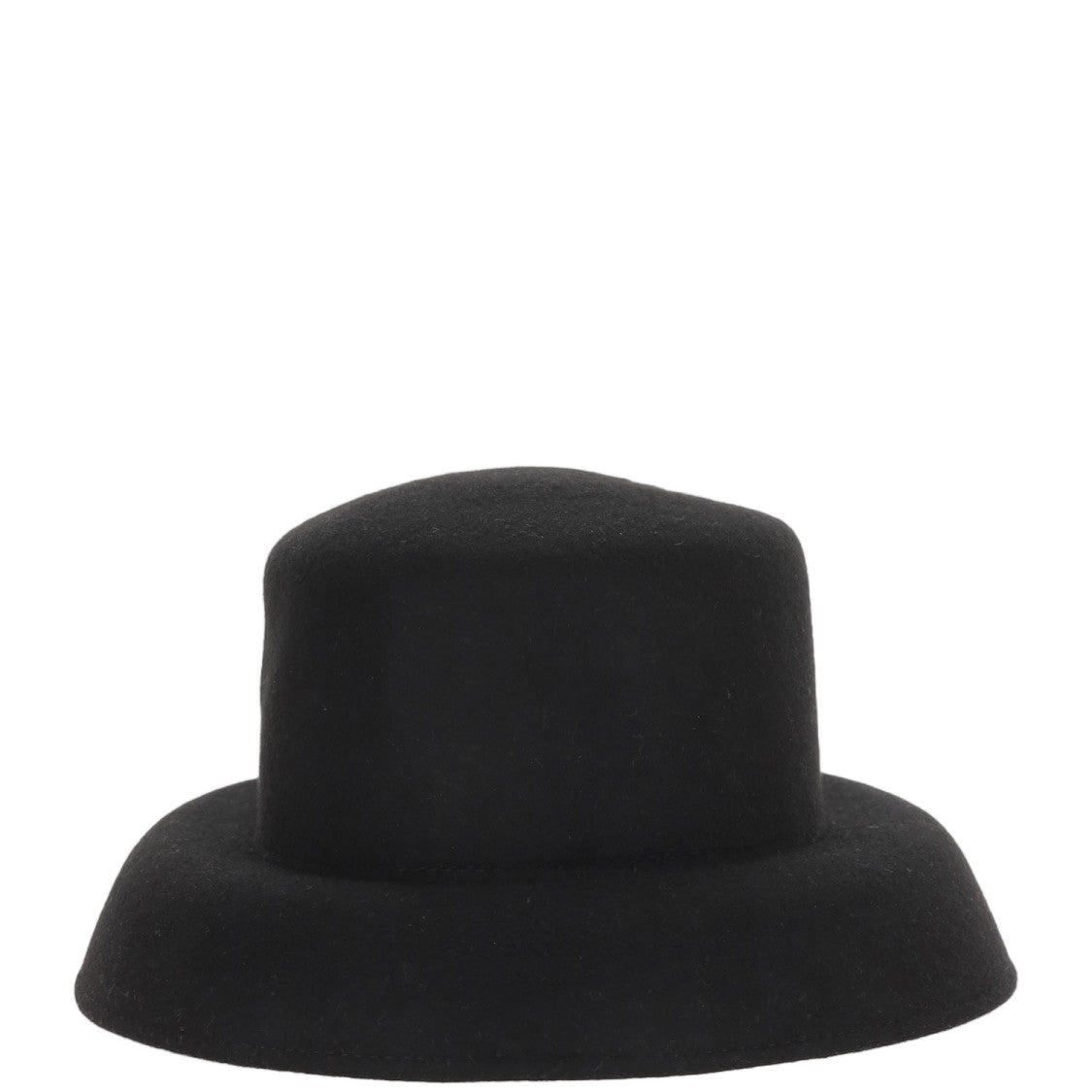 Alexia Alvarez De Toledo Black Wide Brim Feather Brooch Wool Hat