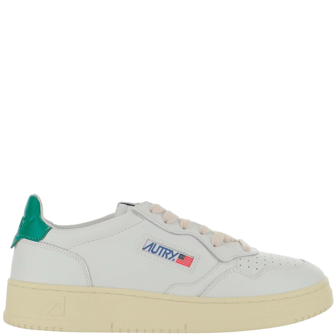 Autry Low-Top Leather Sneakers With Perforated Design