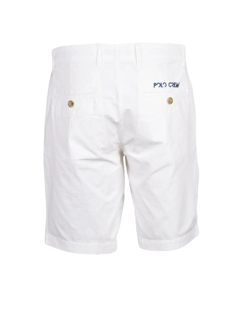 La Martina White Cotton Casual Shorts