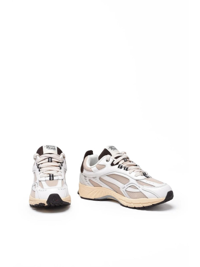 The Mercer Brand White Leather-Blend Vintage Sneakers