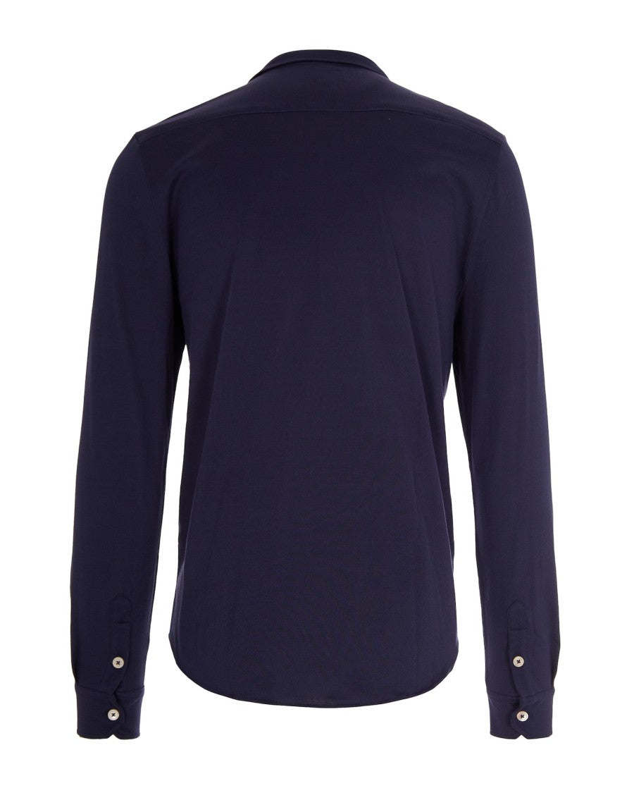 Eleventy Navy Blue Jersey Shirt