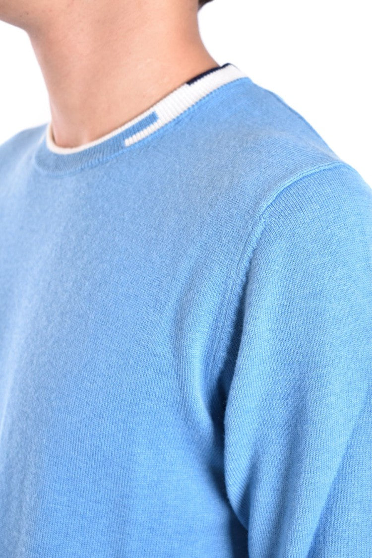 Peuterey Blue Soft Wool Blend Knit Sweater