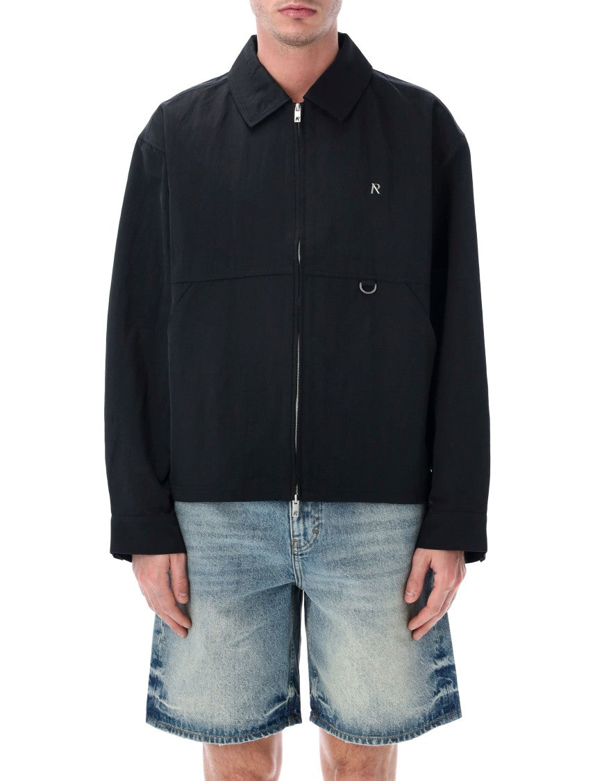 Represent Jet Black Boxy Nylon Overshirt