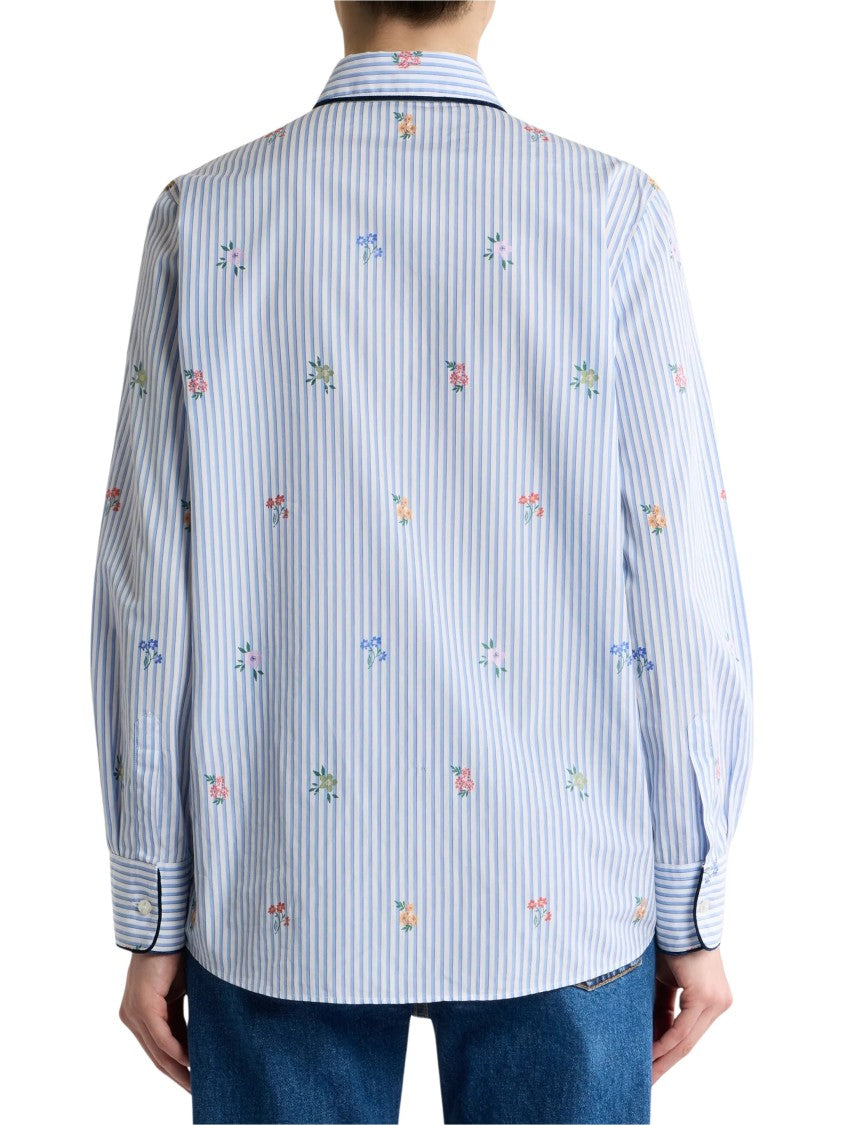 Etro Classic Button-Down Shirt With Floral Prints And Contrasting Trim