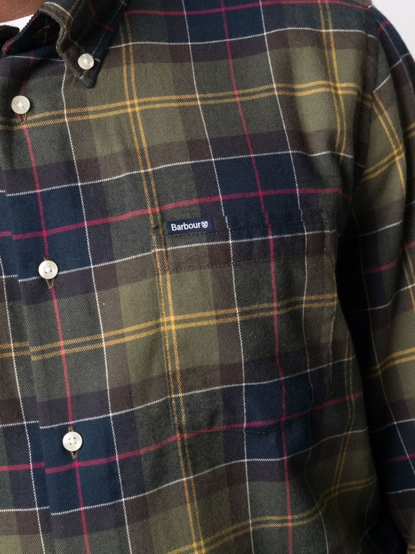 Barbour Green And Blue Tartan Flannel Shirt
