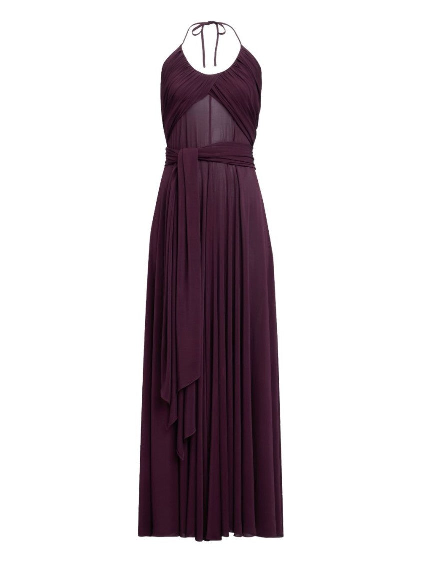 Alaïa Burgundy Sleeveless Dress With Layered Design