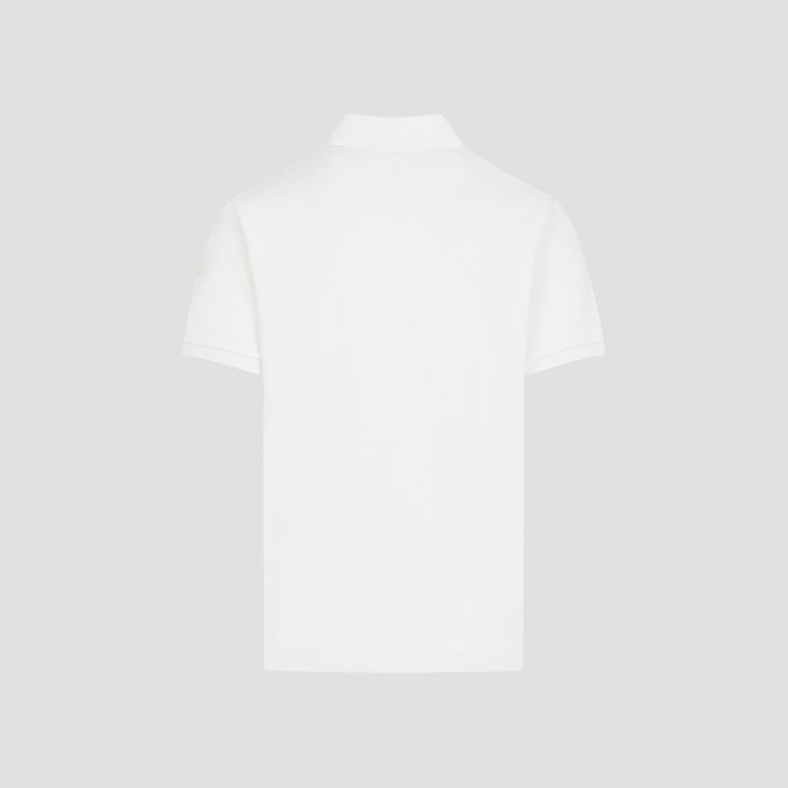 Moncler Classic Fit White Cotton Polo Shirt With Tricolor Stripes