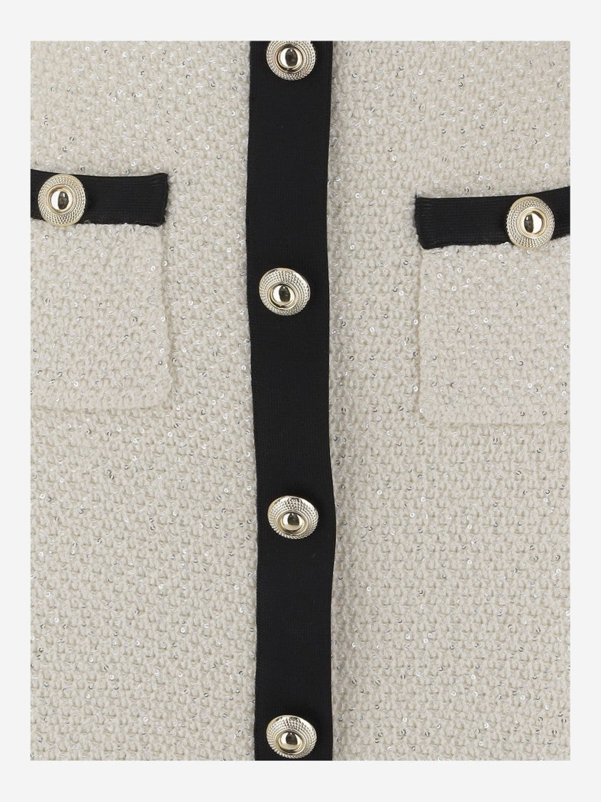 Self-Portrait High-Waisted Sequin Knit Skirt