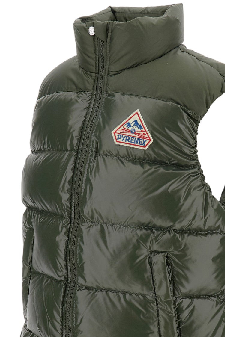 Pyrenex Sleeveless Down Jacket In Shiny Vintage-Effect Nylon