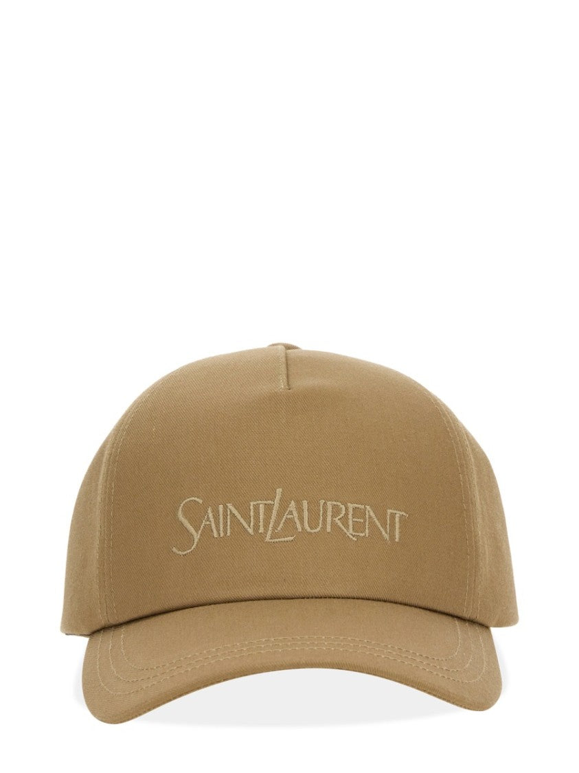 Saint Laurent Structured Embroidered Logo Cotton-Linen Cap