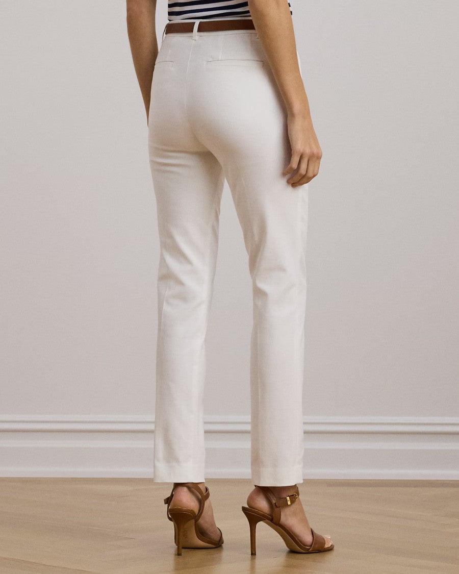 Lauren Ralph Lauren White Lakythia Slim Wool Stretch Trousers