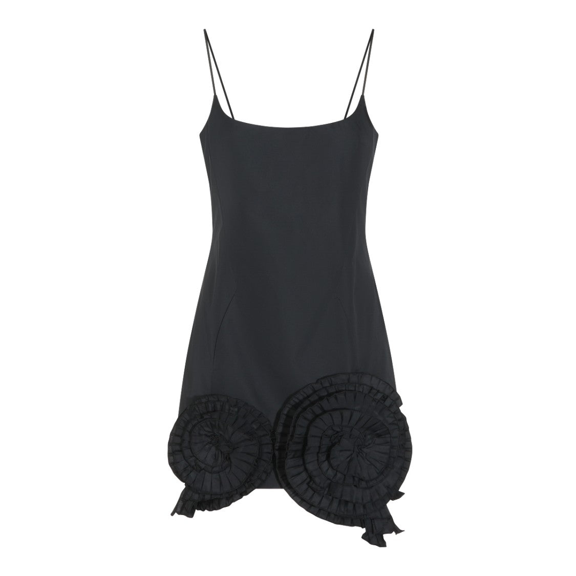 Blumarine Black Rochie Asymmetrical Bow Mini Dress
