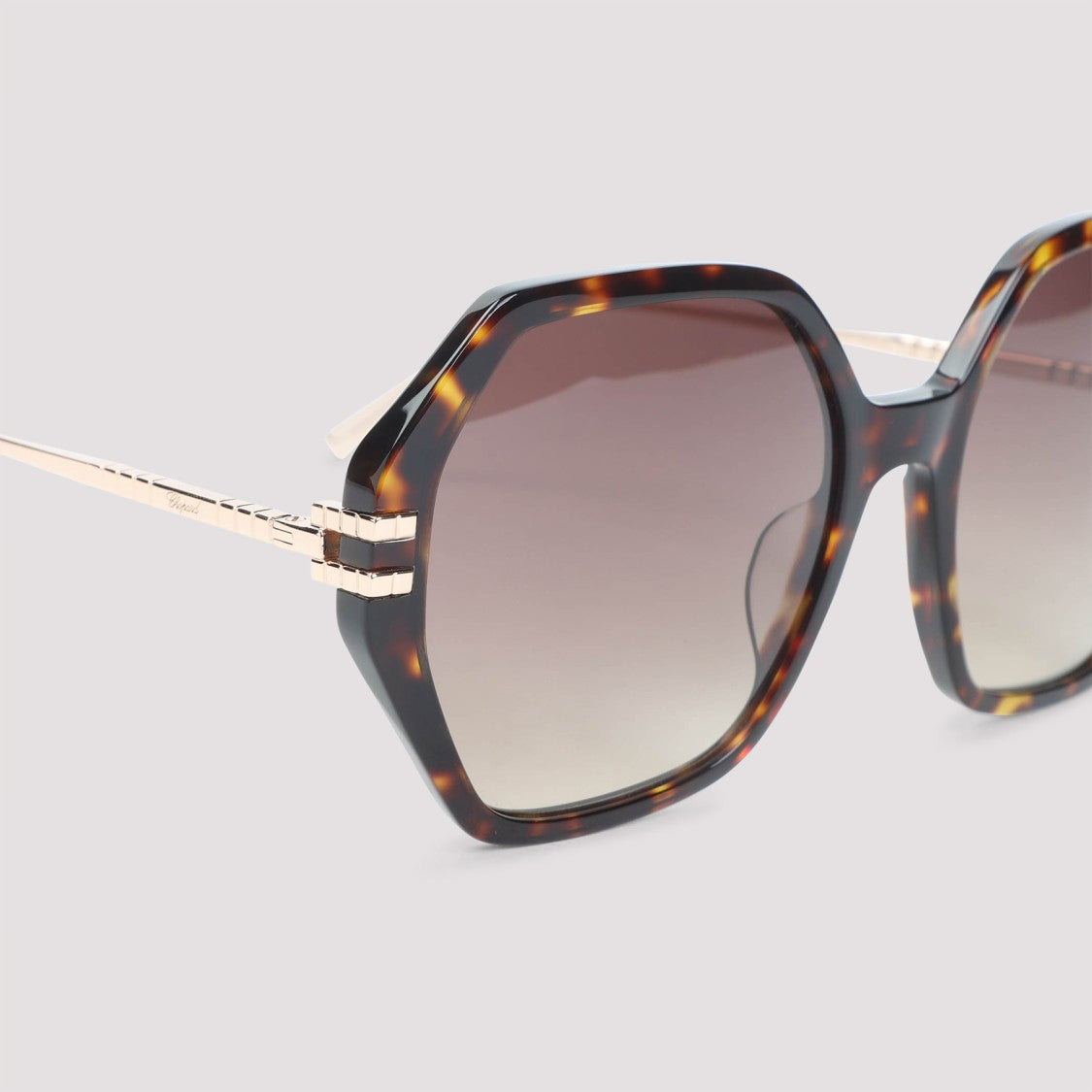 Chopard Bold Octagonal Frame Sunglasses With Gradient Lenses