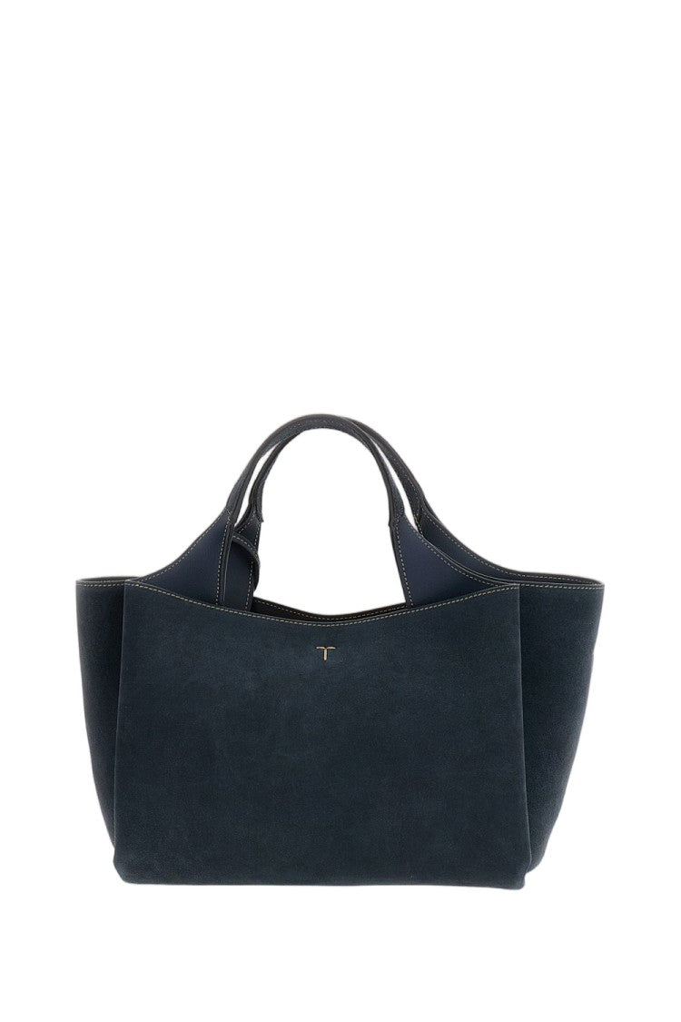 Tod's Mini Suede Tote With Adjustable Strap And Logo Pendant