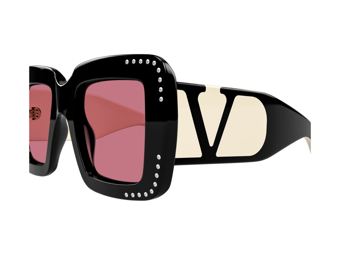 Valentino Vg0056s Silver Stud Logo Oversized Square Sunglasses