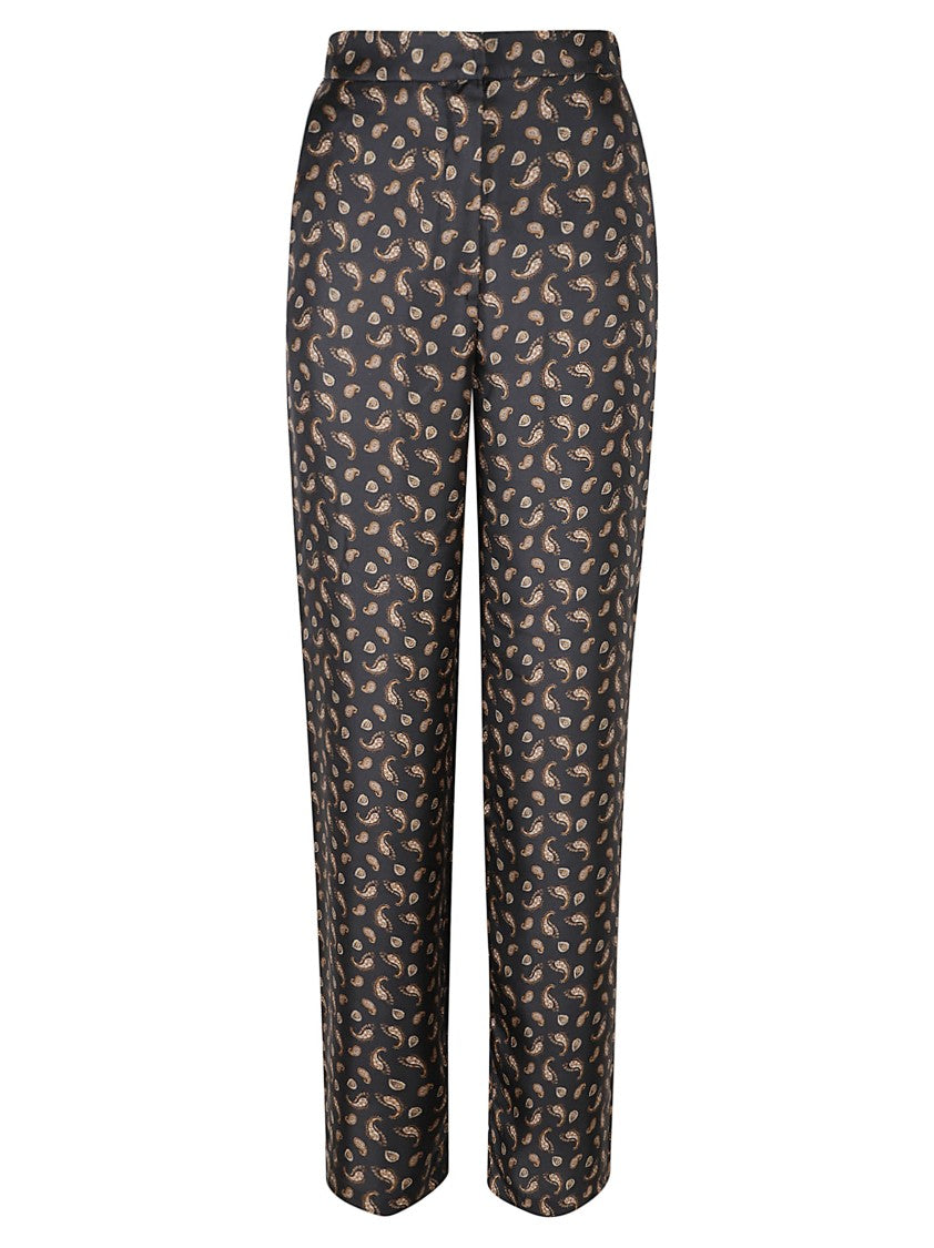 Max Mara Straight-Leg Trousers With Intricate Paisley Pattern