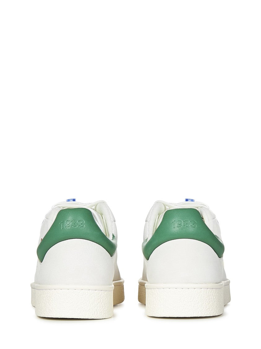 Lacoste White Sneakers With Dark Green Heel Insert