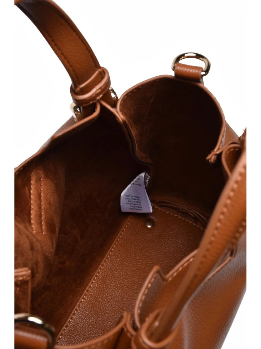 Ermanno Firenze Cognac Polyurethane Vally Shoulder Bag