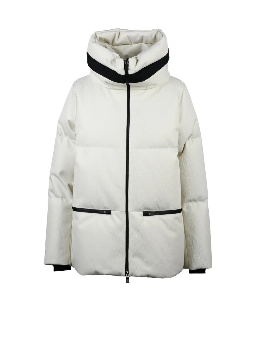 Herno Laminar White Side Slits Polyester Down Jacket