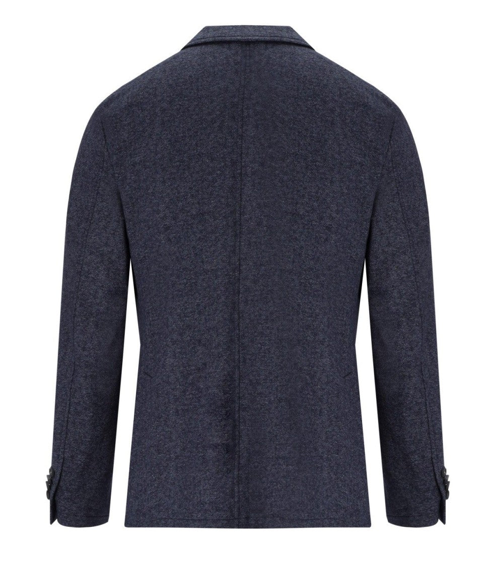 Manuel Ritz Melange Blue Single Breasted Jacket