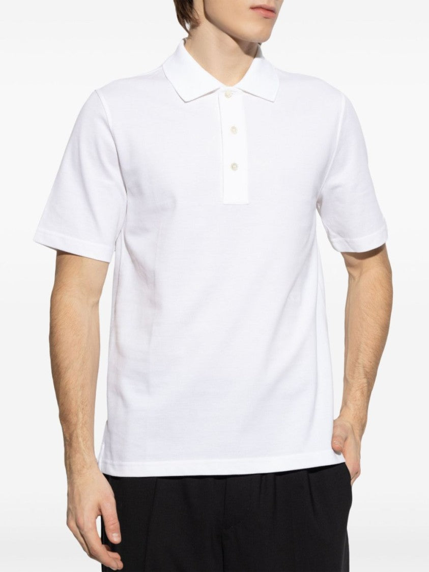 Lanvin White Button Placket Side Slit Polo