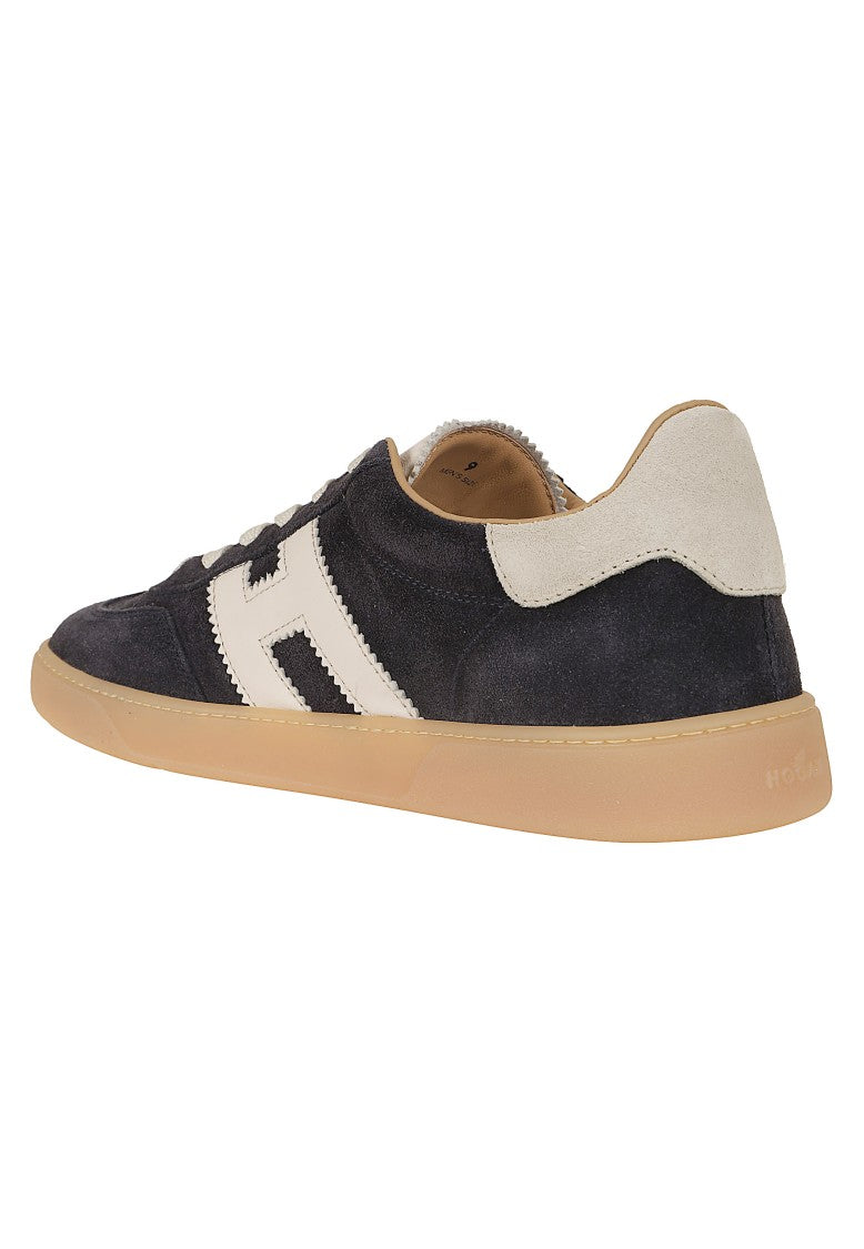 Hogan Black Calfskin Low-Profile Monogram Sneakers
