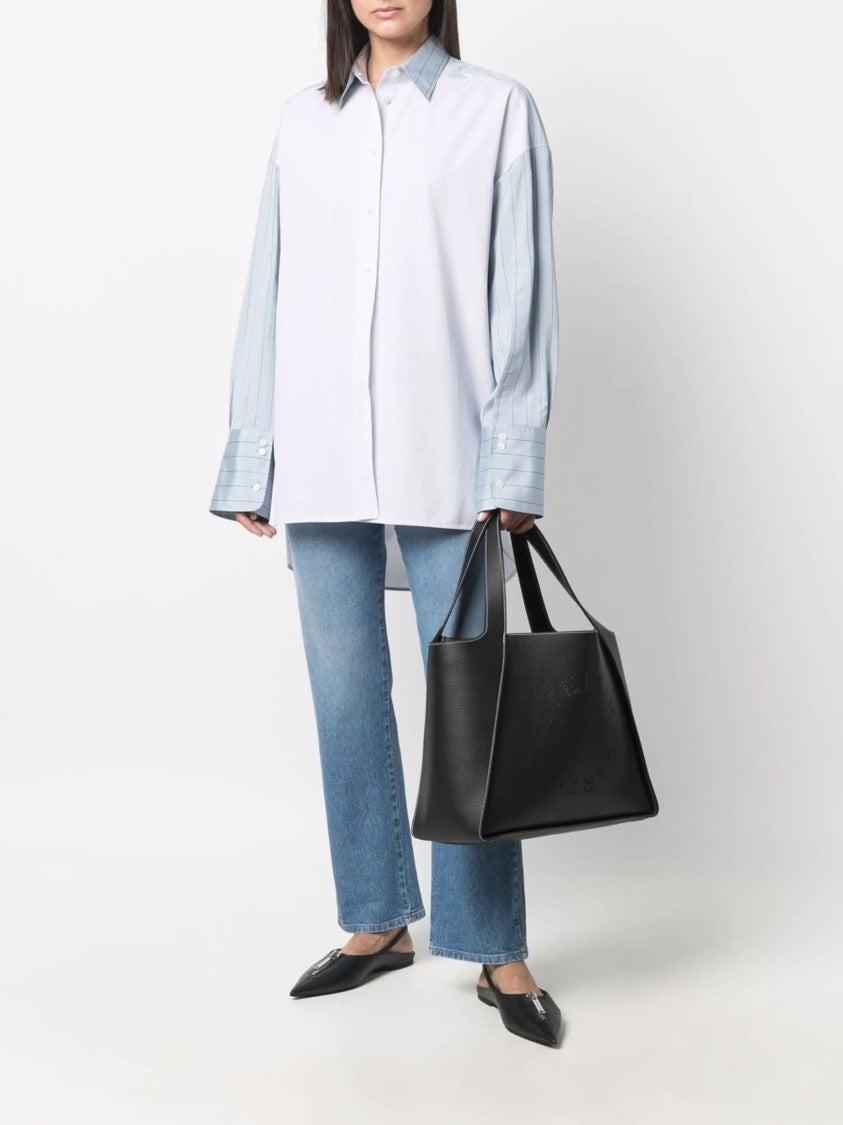 Stella Mccartney Textured Trapezoidal Tote Bag With Circular Logo