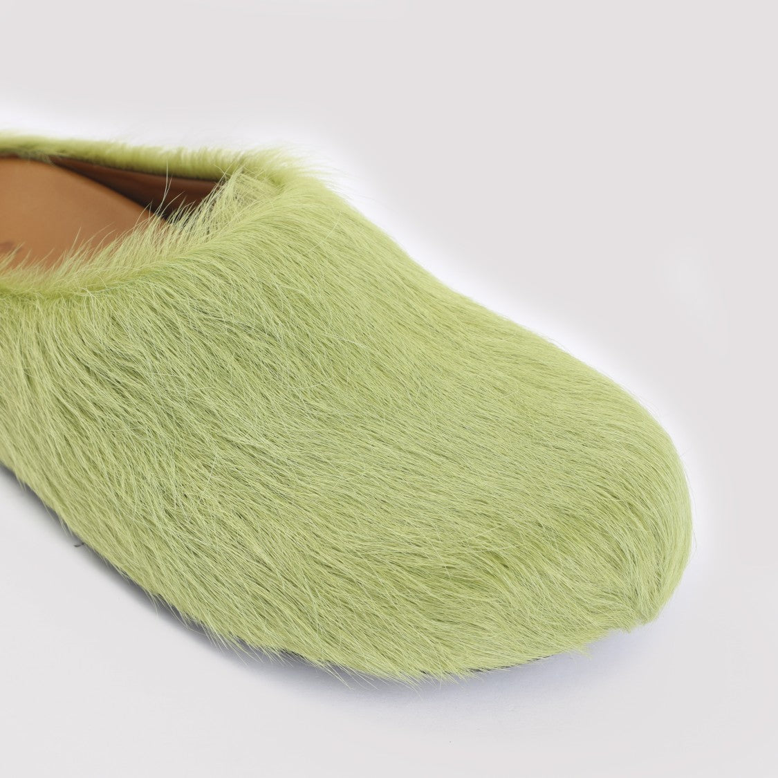 Marni Lime Calf Hair Fussbett Sabot Mules