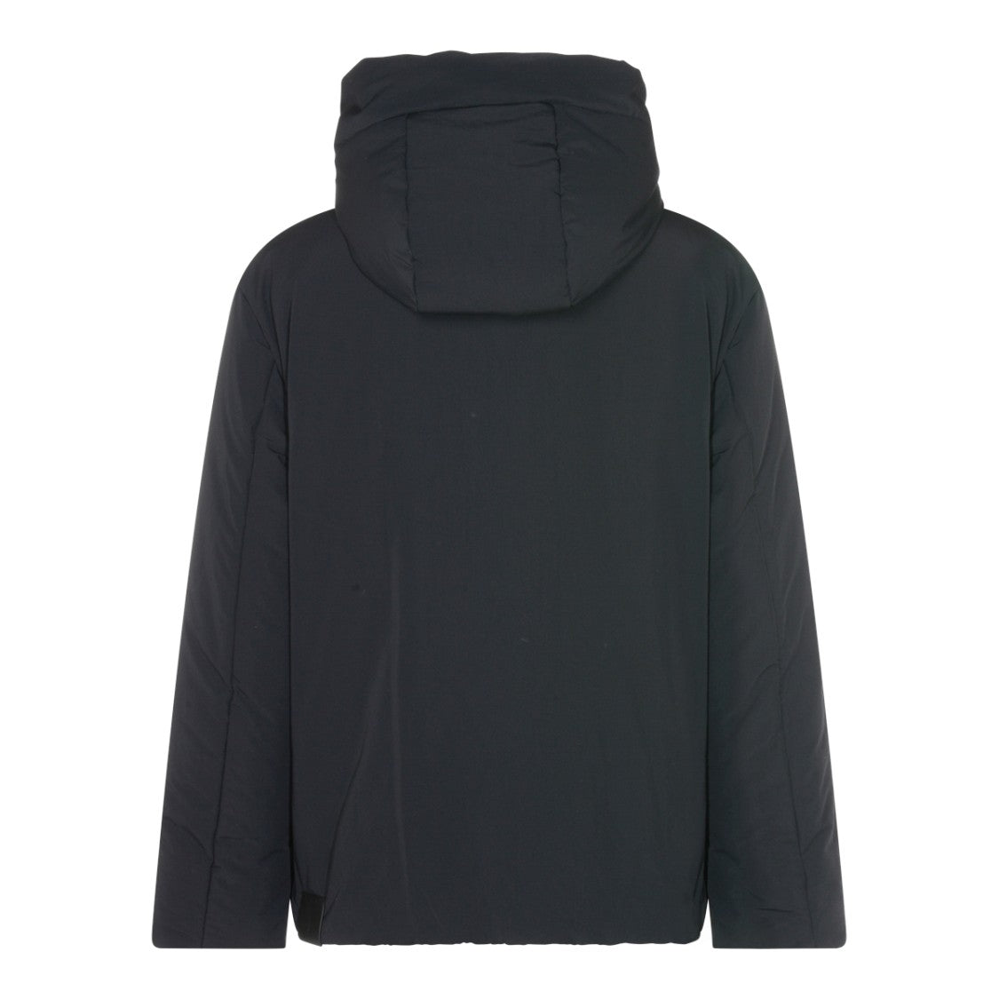 Jil Sander Minimalist Black Down Jacket With High Collar