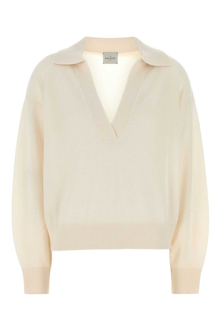 Le Kasha White Cashmere Oversize Jackson Sweater