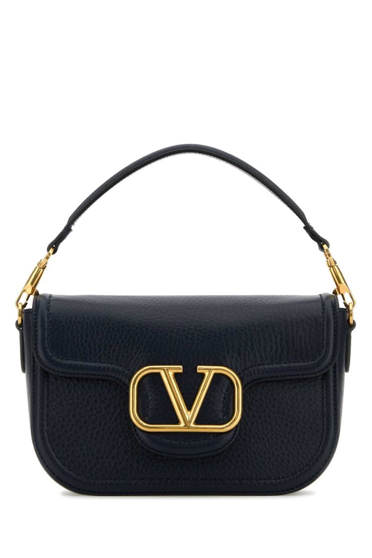 Valentino Garavani Midnight Blue Leather Alltime Shoulder Bag