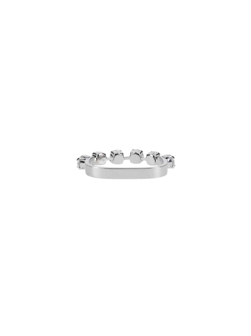 Mm6 By Maison Margiela Silver-Toned Minimalist Ring With Polished Finish