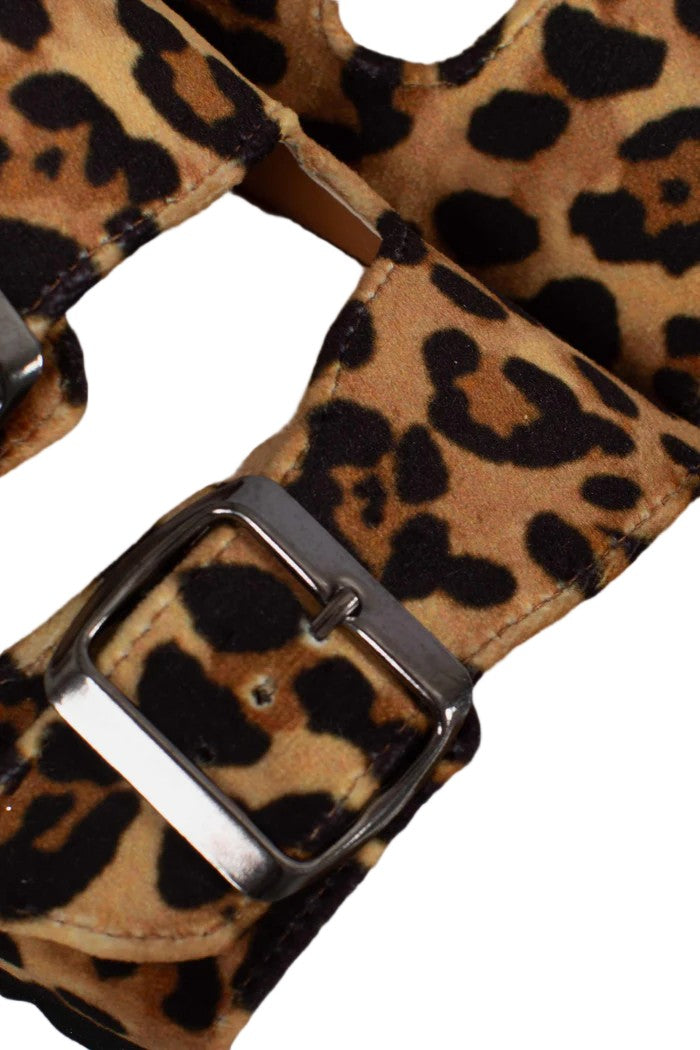 Mc2 Saint Barth Cork Sandals With Adjustable Leopard Print Straps