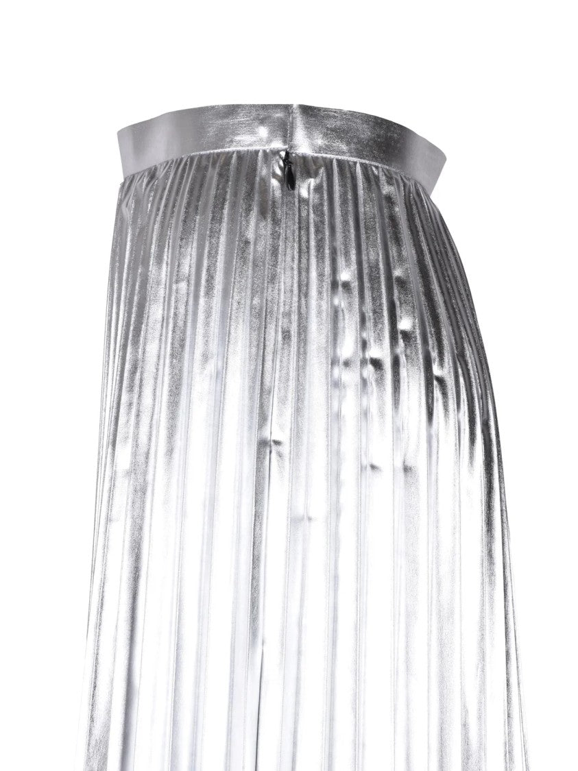 Junya Watanabe X Comme Des Garçons Silver Pleated Fluid Polyester Maxi Skirt