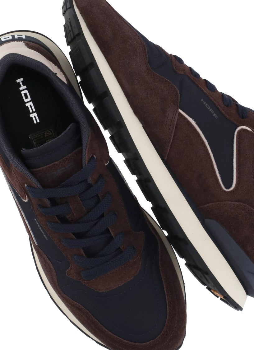 Hoff Brown Low-Top Nylon-Suede Sneakers