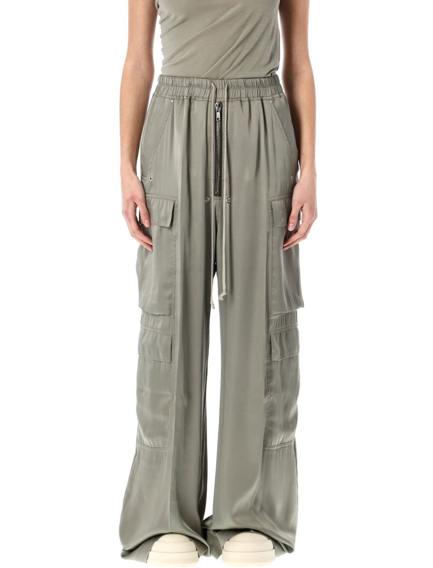 Rick Owens Cargobelas Celadon Cargo Pants With Wide Leg