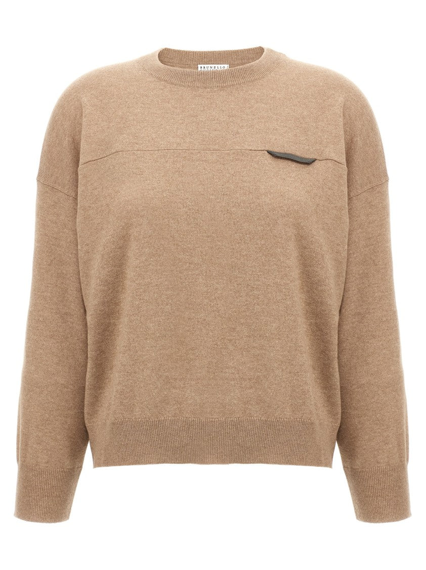 Brunello Cucinelli Monile Crop Sweater
